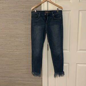 Classic Joe’s Jeans with fringe hem